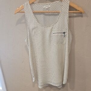 Maurices Sheer Cream Polka Dot Tank Size S.